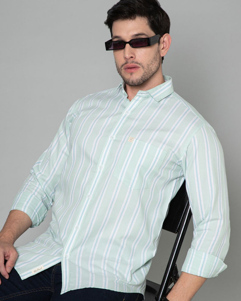 Green & Blue Line Stripes - Full-Stain Proof
