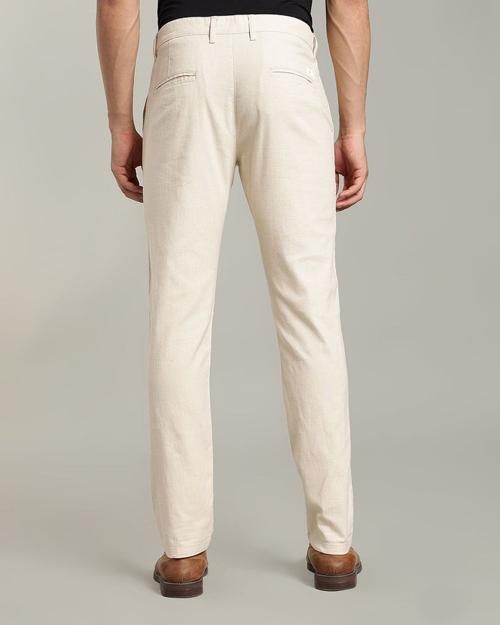 Cream - 2 way stretch - COTTON LINEN PANT