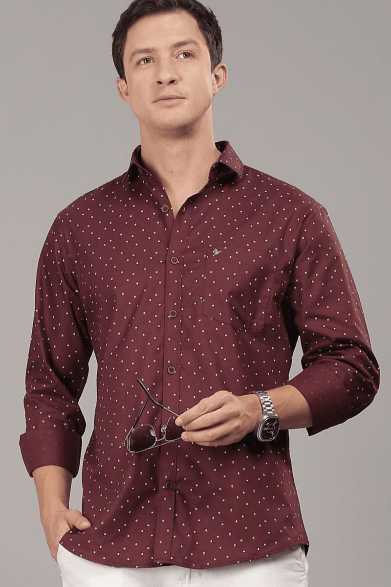 Maroon Polka Print -Full-Stain Proof