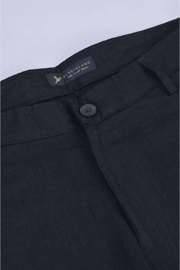 Black Linen - 2 way stretch - COTTON PANT