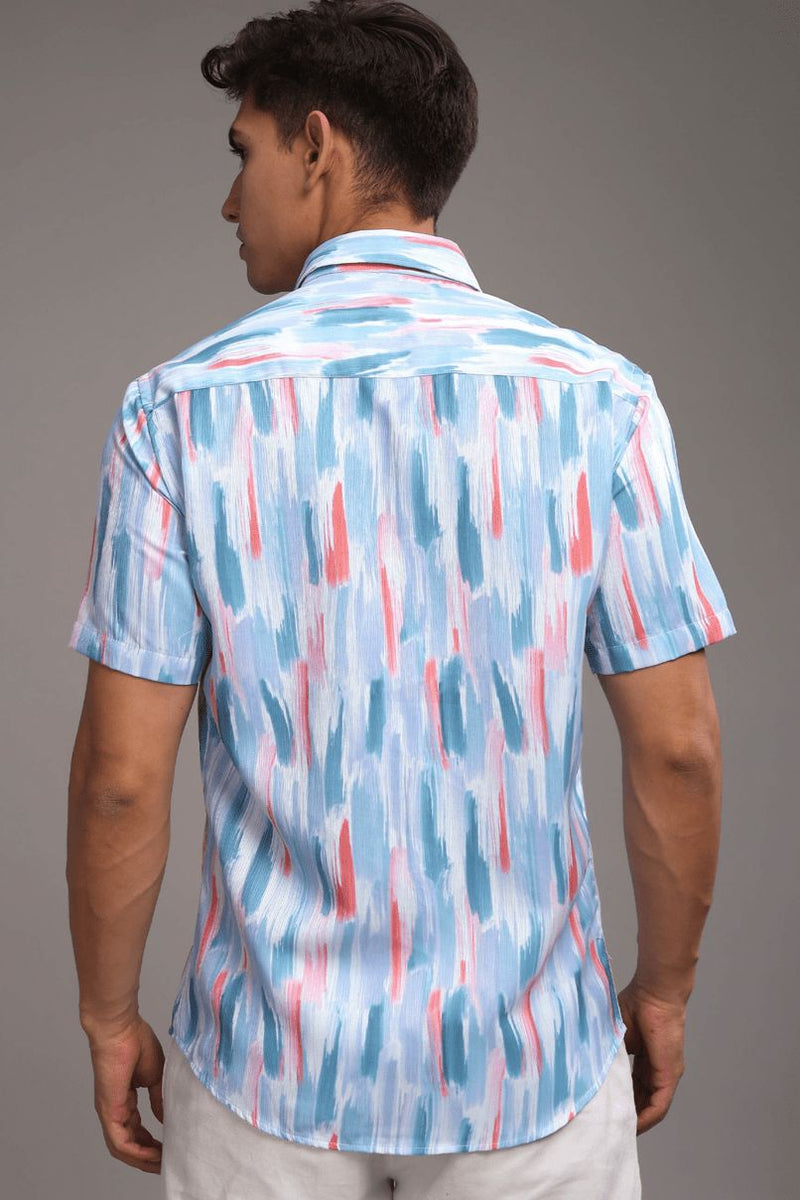 Multi Brush Stroke Printed shirt - Half - Wrinkle Free