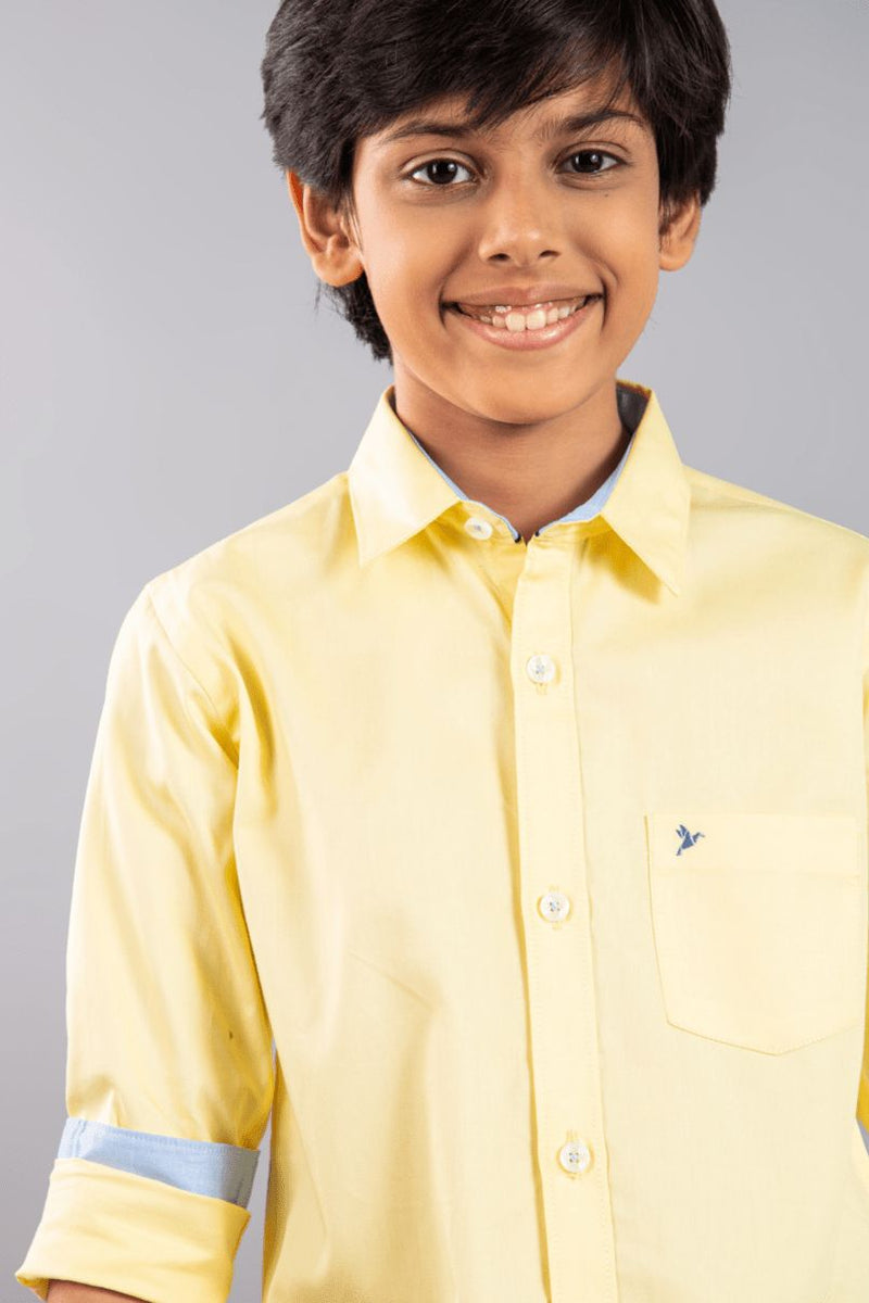 KIDS - Bright Yellow Solid-Stain Proof Shirt