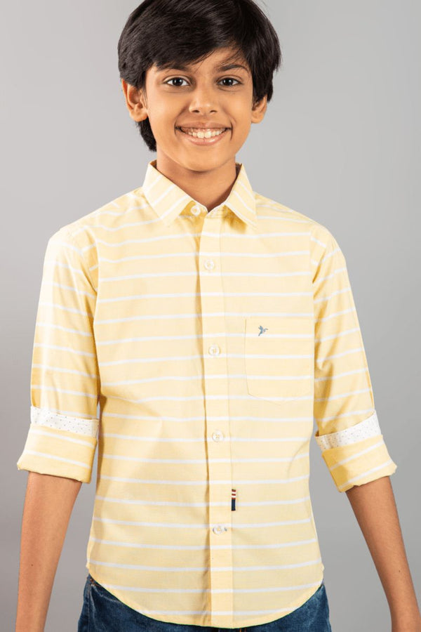 KIDS - Lemon Yellow Stripes Shirt-Stain Proof Shirt