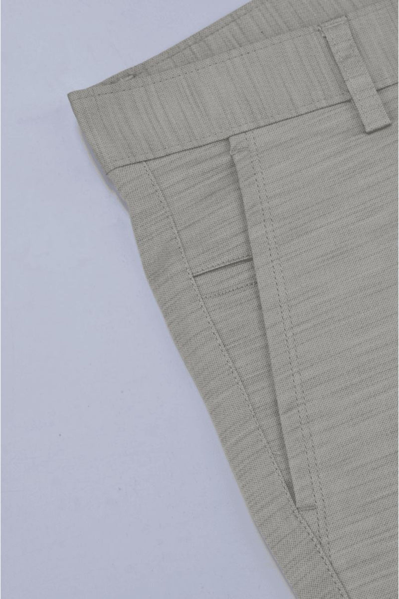 Cream Stripes - 2 way stretch - COTTON PANT