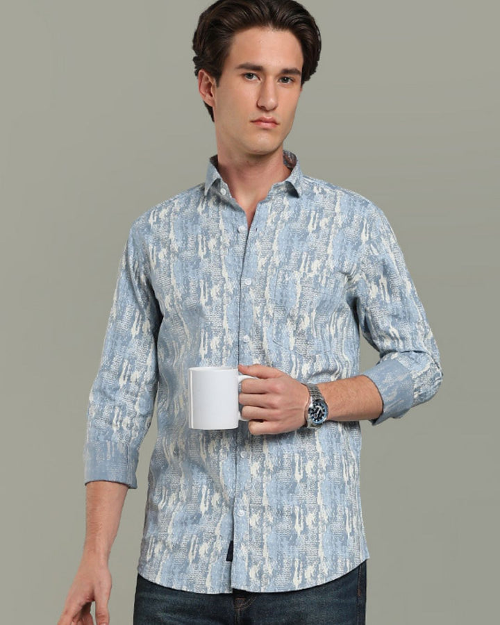 Sky Blue Print -Full-Stain Proof
