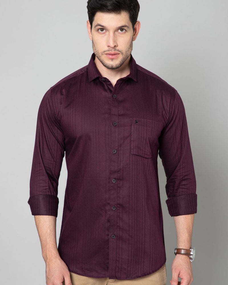 Dark Wine Self Design - Full-Stain Proof