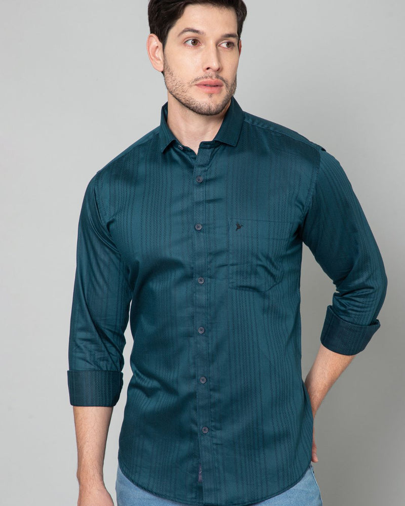 Rich Green Self Design - Full-Stain Proof