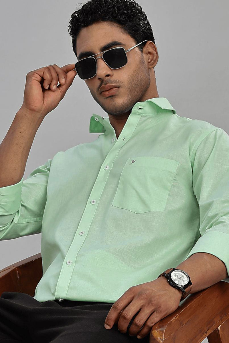 Pistah Green Cotton Linen - Full-Stain Proof