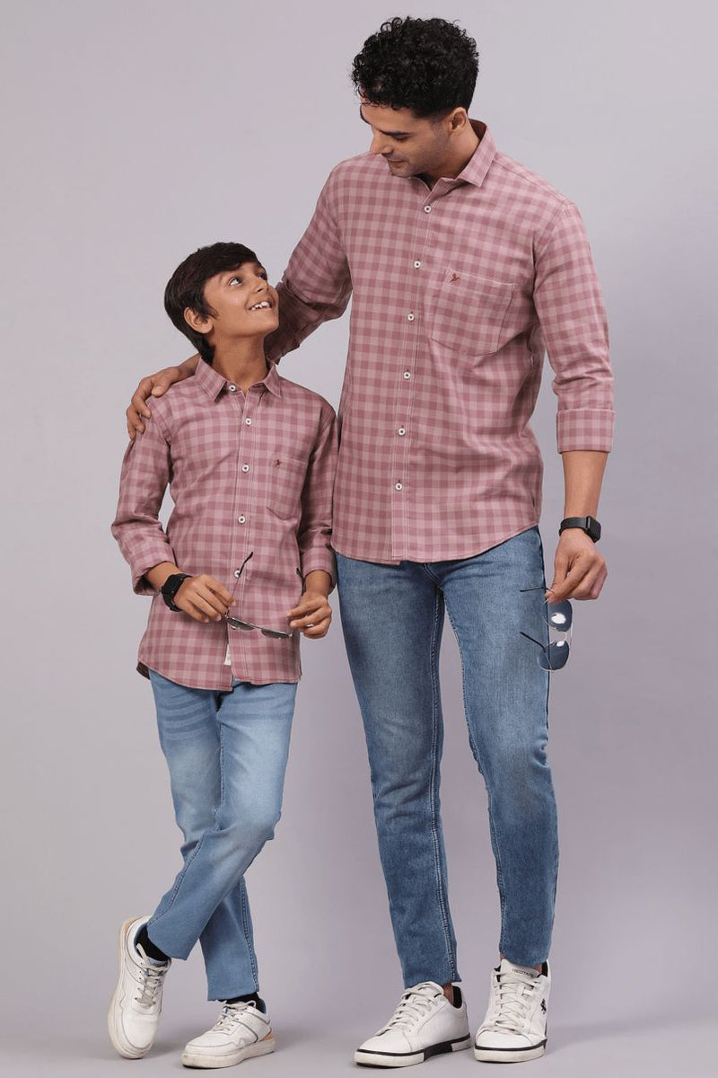 FATHER & SON - Salmon Pink Checks