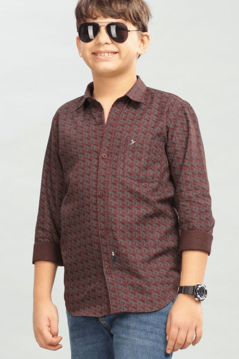 KIDS - Bronze Maze Print -Stain Proof Shirt