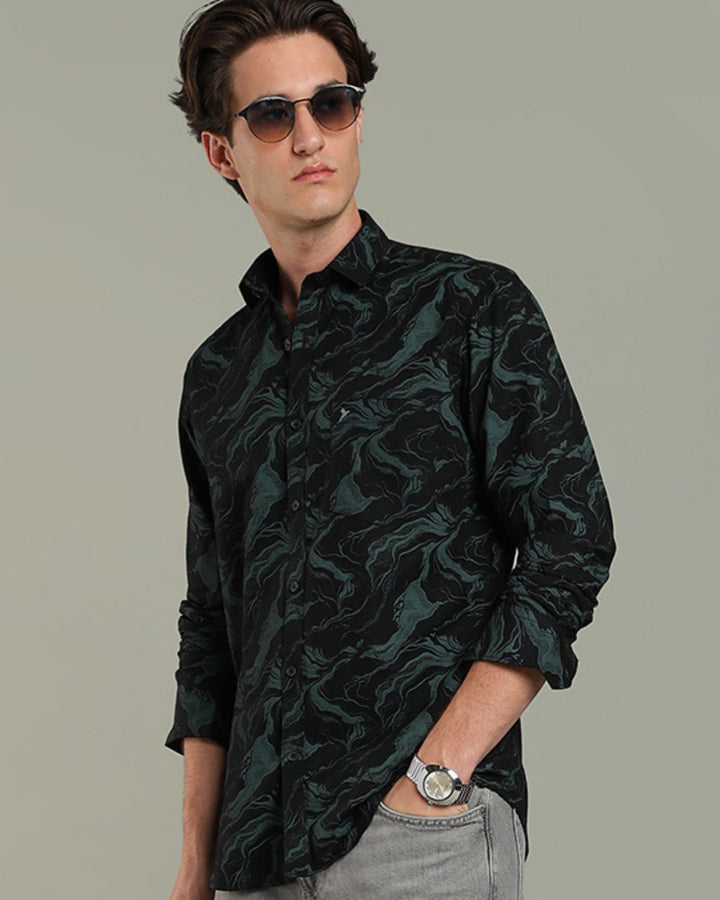 Black Mesh Print -Full-Stain Proof