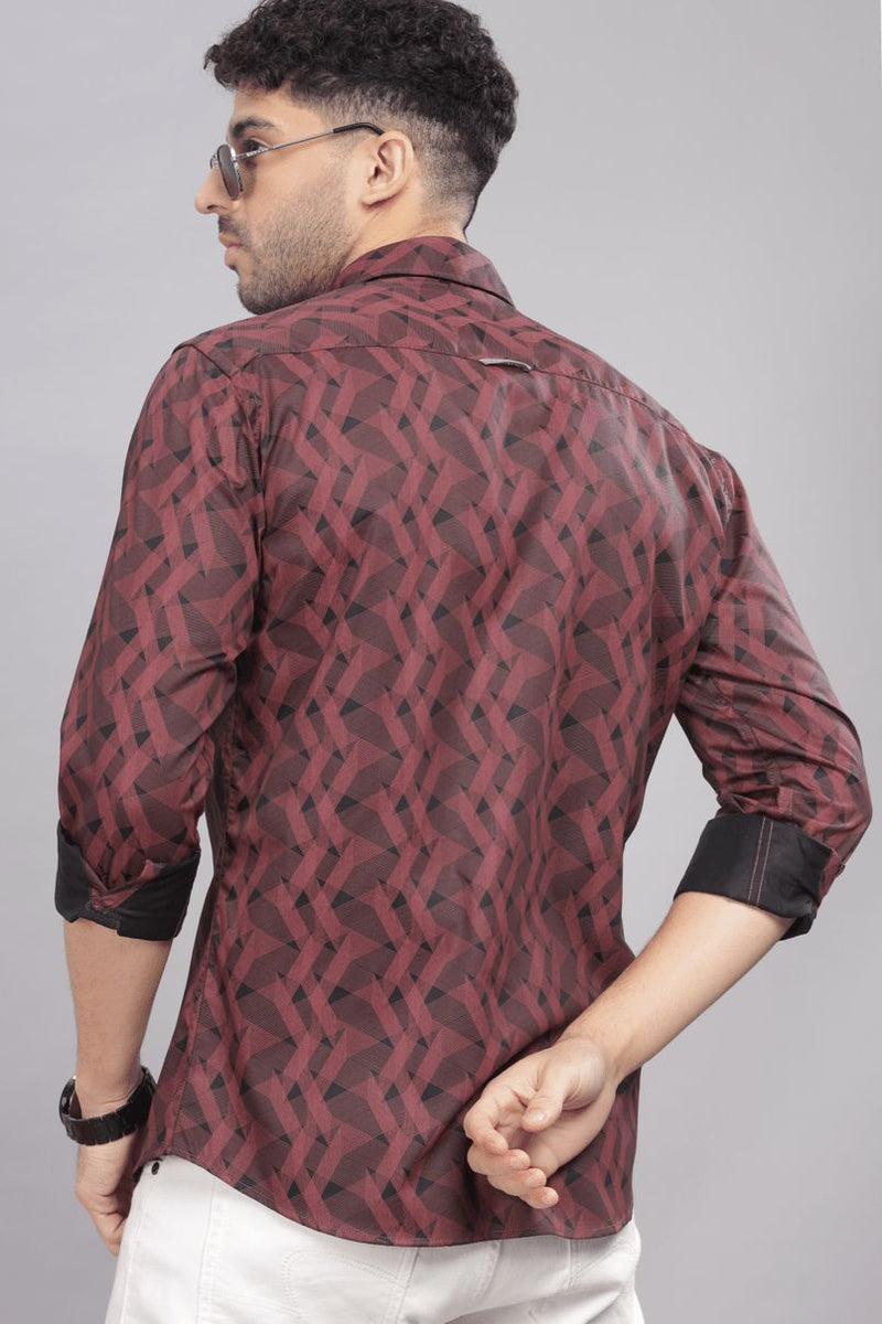 Red Zigzag Print -Full-Stain Proof