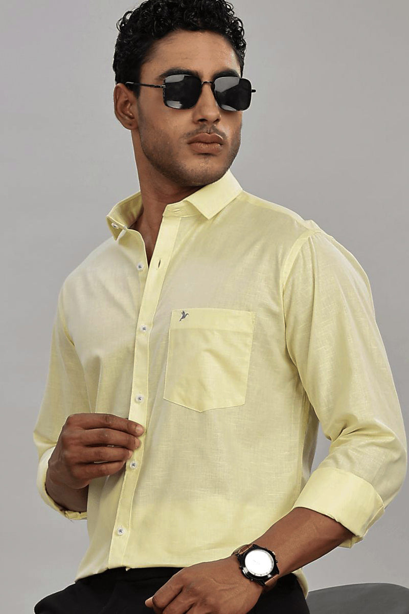 Lemon Yellow Cotton Linen - Full-Stain Proof