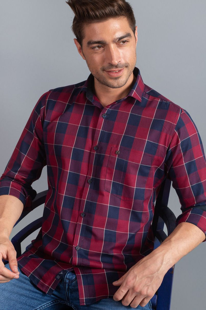 Classic Navy & Red Checks - Full-Stain Proof