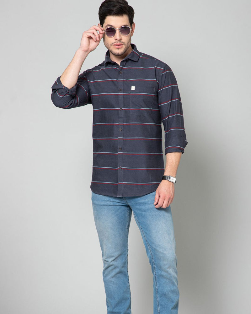 Grey Horizontal Stripes - Full-Stain Proof