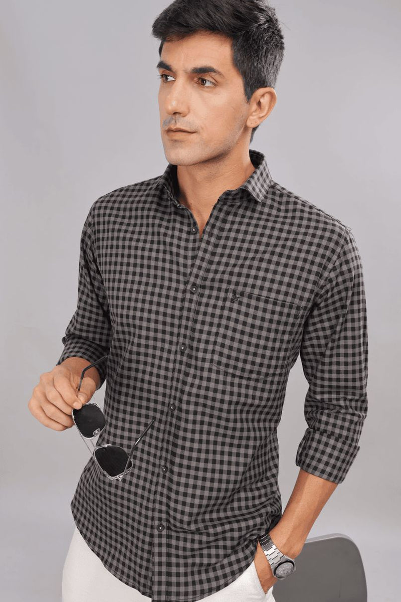 Grey & Black Mini Checks - Full-Stain Proof