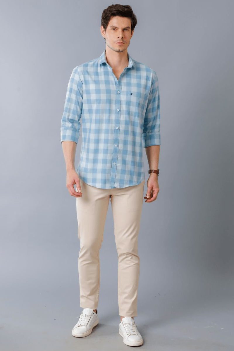 Classy Blue Checks - Full-Stain Proof