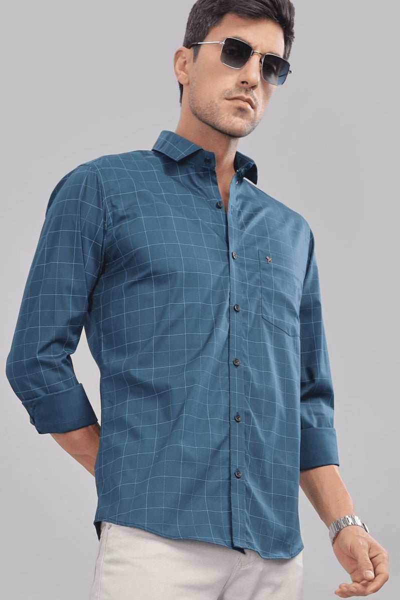 Deep Blue Checks - Full-Stain Proof