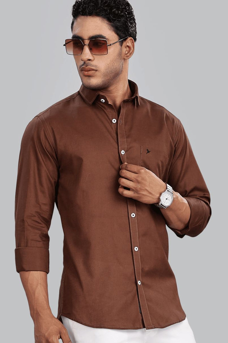 Caramel Brown Cotton Linen-Full-Stain Proof