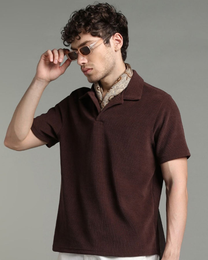 Brown Pop Textured - Polo Tshirt