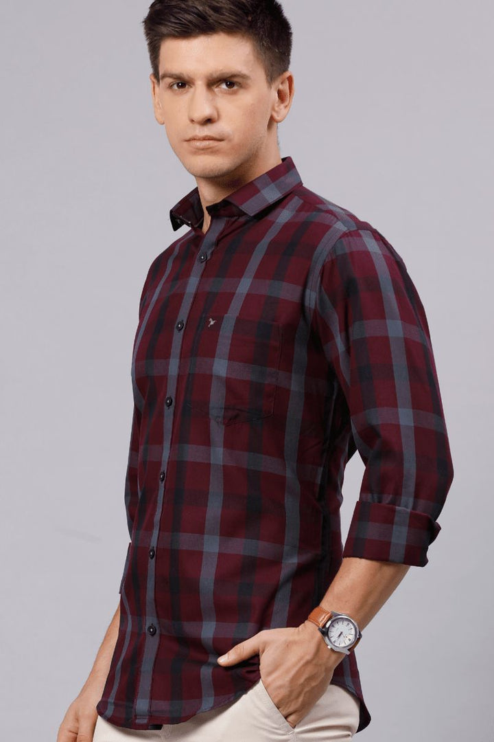 Burgundy Red Checks - Full-Stain Proof