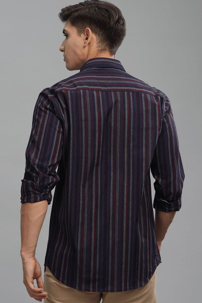 Navy Red Vertical Stripes - Full-Stain Proof
