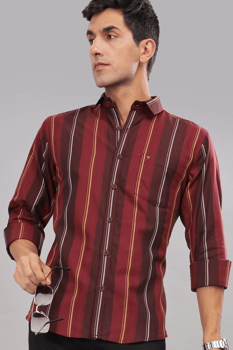 Multi Maroon Stripes - Full-Stain Proof