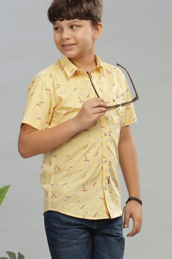 KIDS - Yellow Yolk Print - Half-Stain Proof Shirt