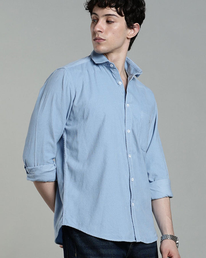 Sky Blue - Full-Corduroy Shirt