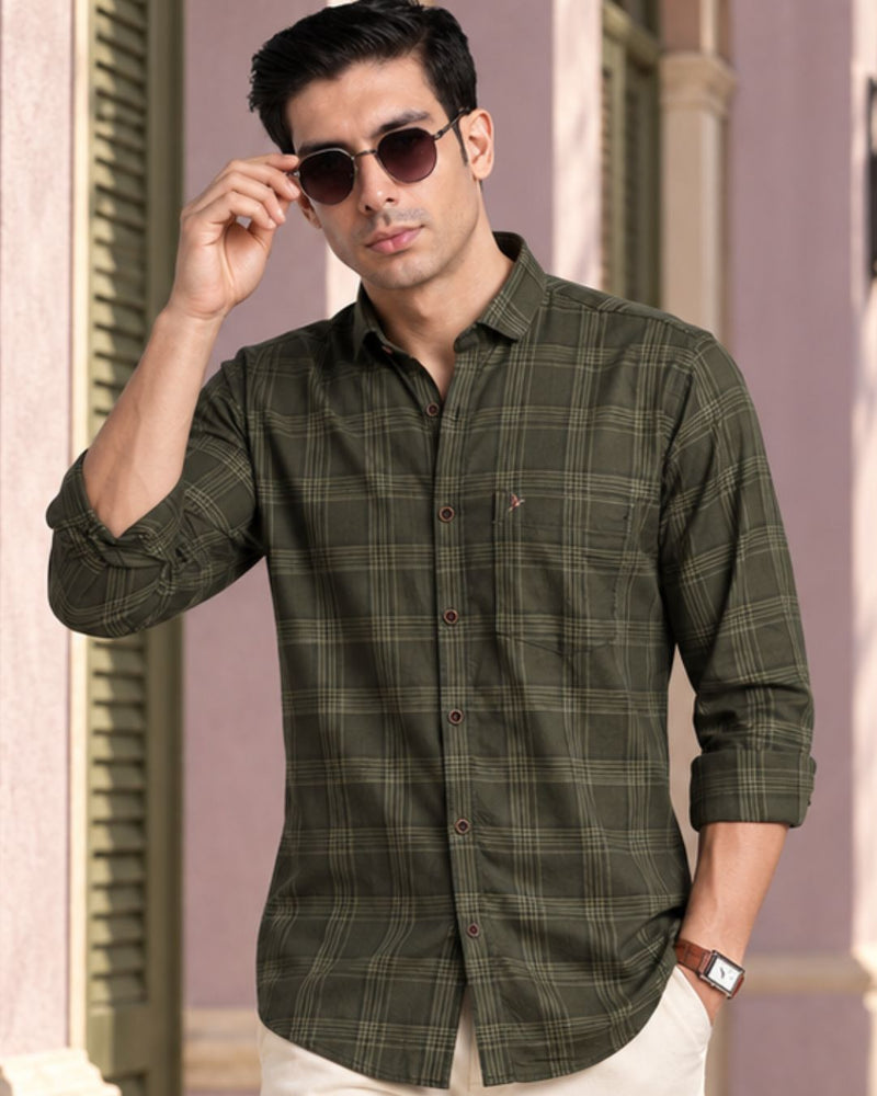 Jungle Green Multi Line Checks - Full-Stain Proof