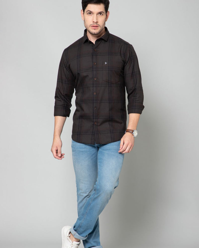 Dark Brown Checks - Full-Stain Proof