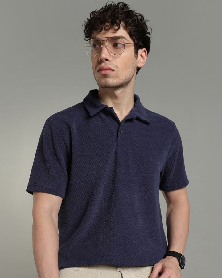 Metal Blue Pop Textured - Polo Tshirt