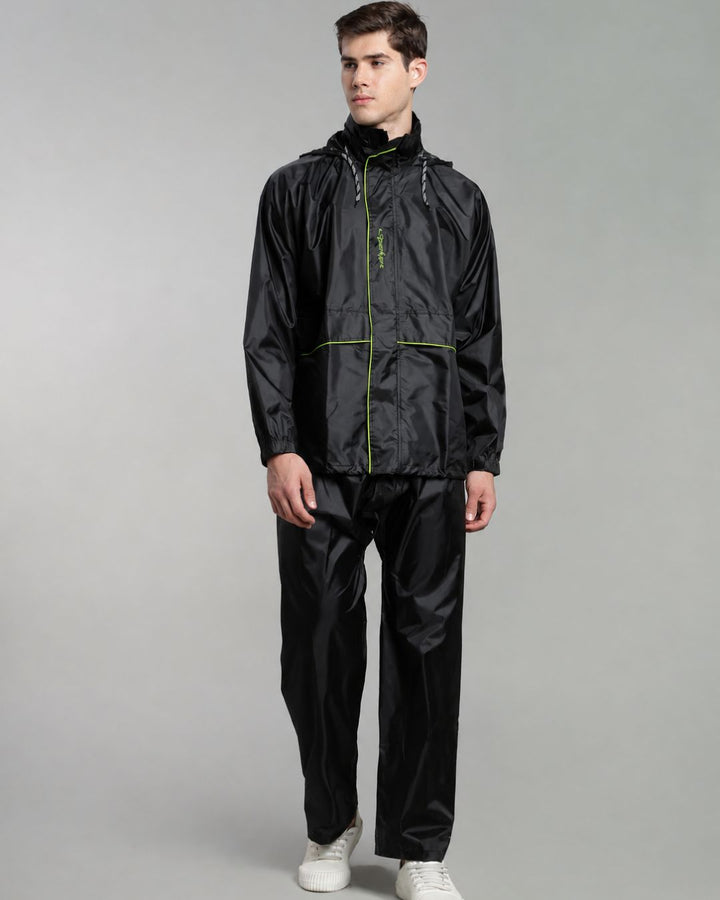 Sparker Black with Radium - Rain Jacket with Pant