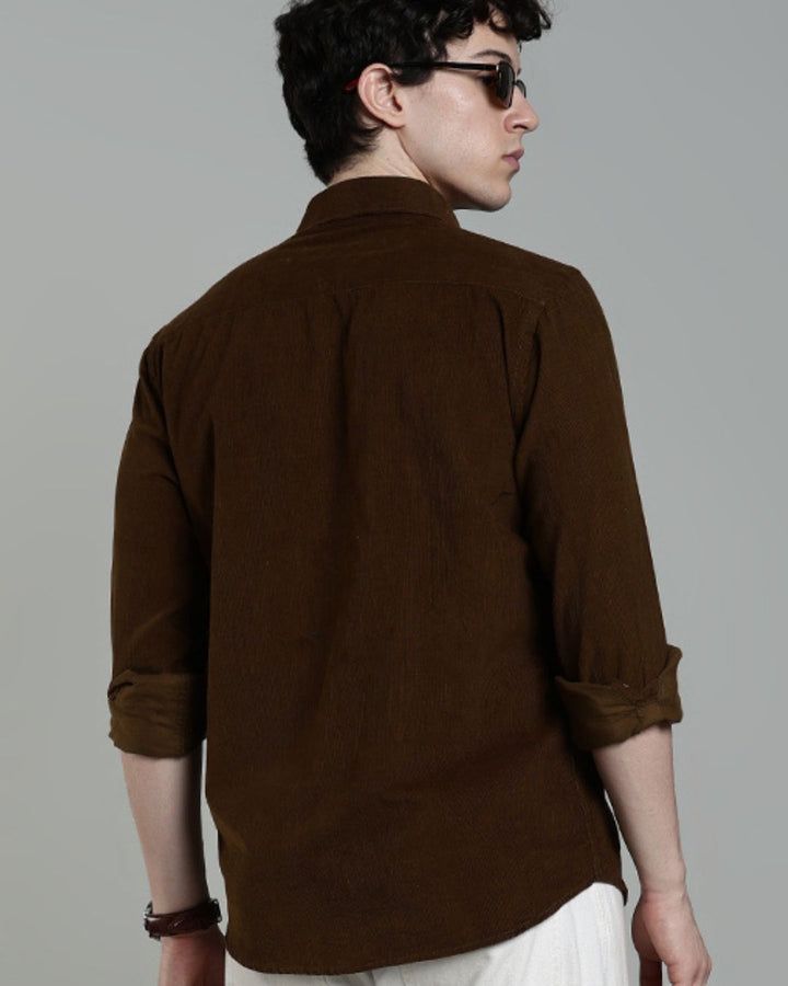Lite Brown - Full-Corduroy Shirt