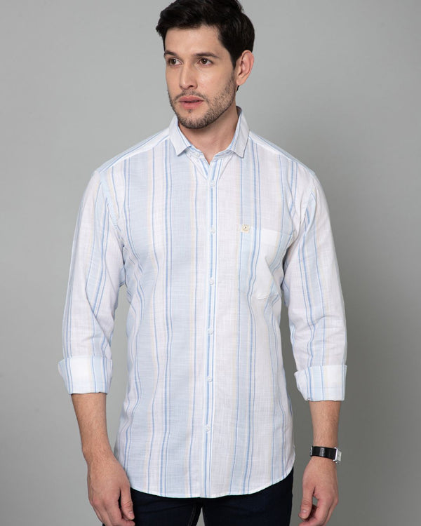 Ice Blue Multi Stripes - Full-Stain Proof
