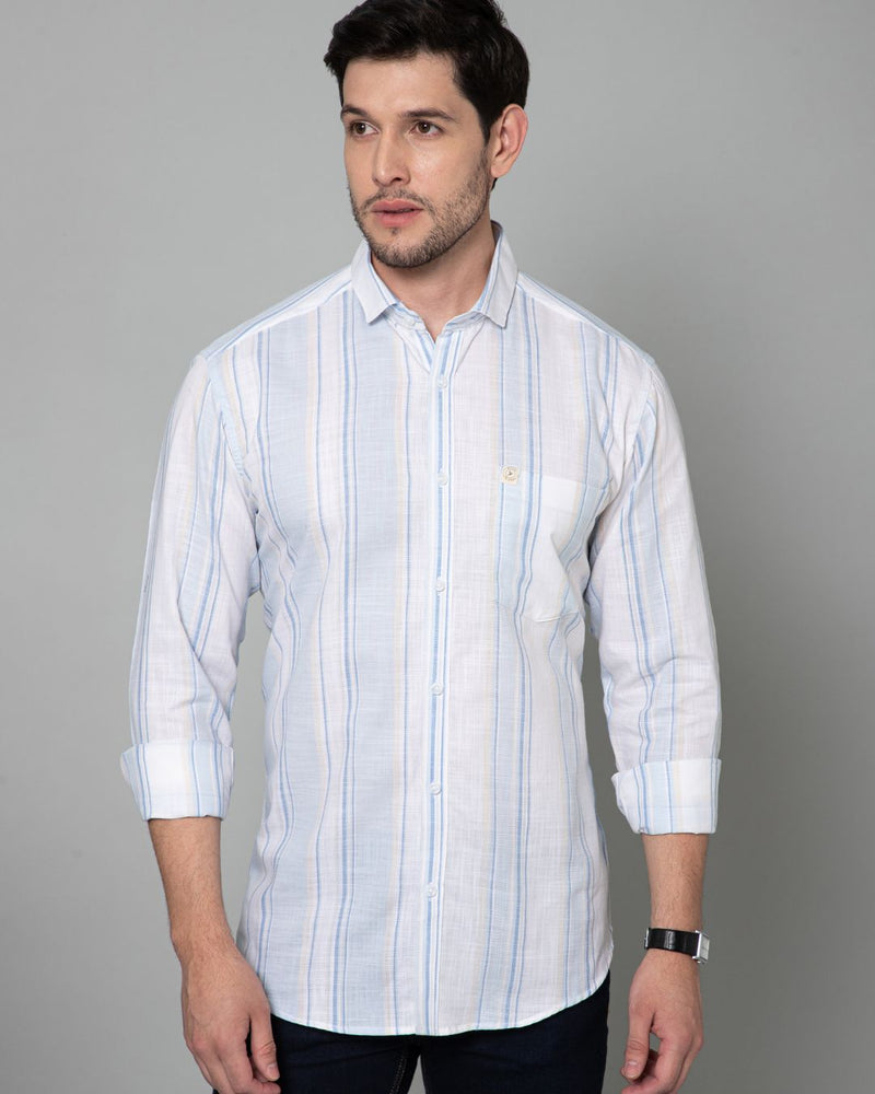Ice Blue Multi Stripes - Full-Stain Proof