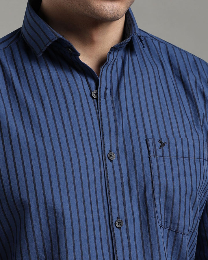 Marine Blue Bold Stripes - Full-Stain Proof