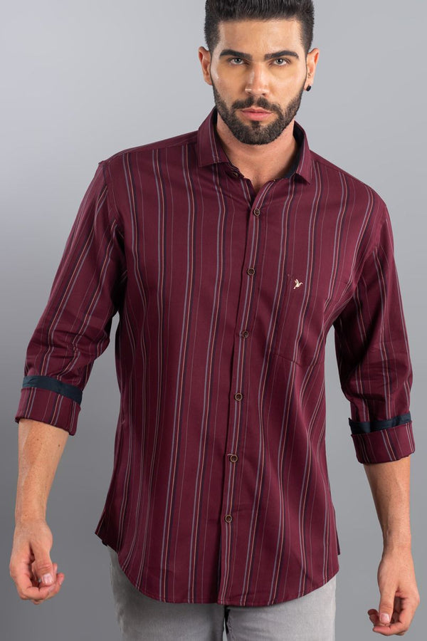 Maroon Red Vertical Stripes - Full-Stain Proof
