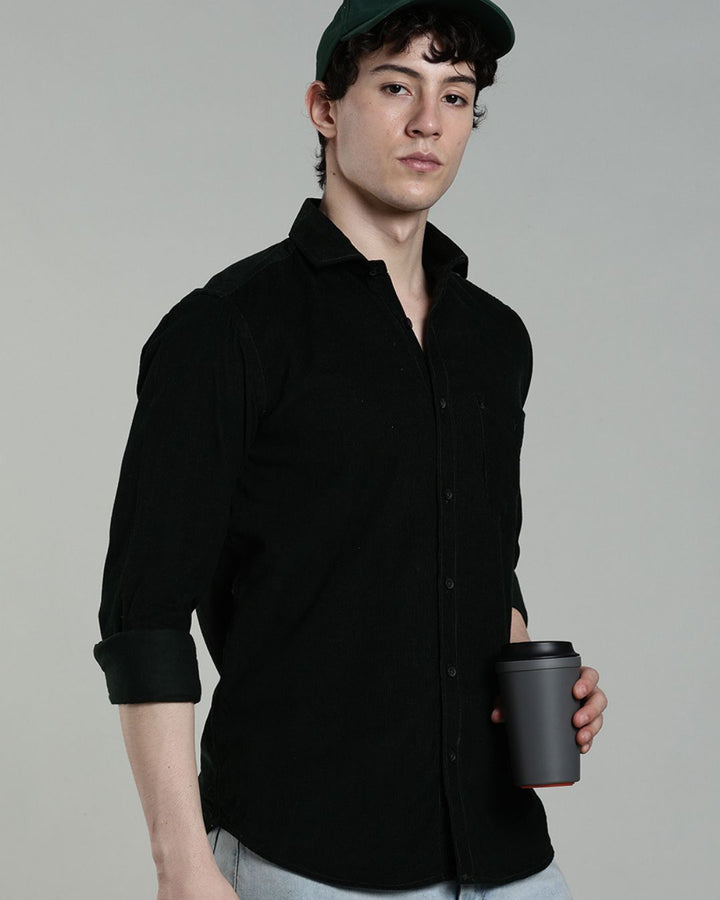 Bottle Green - Full-Corduroy Shirt