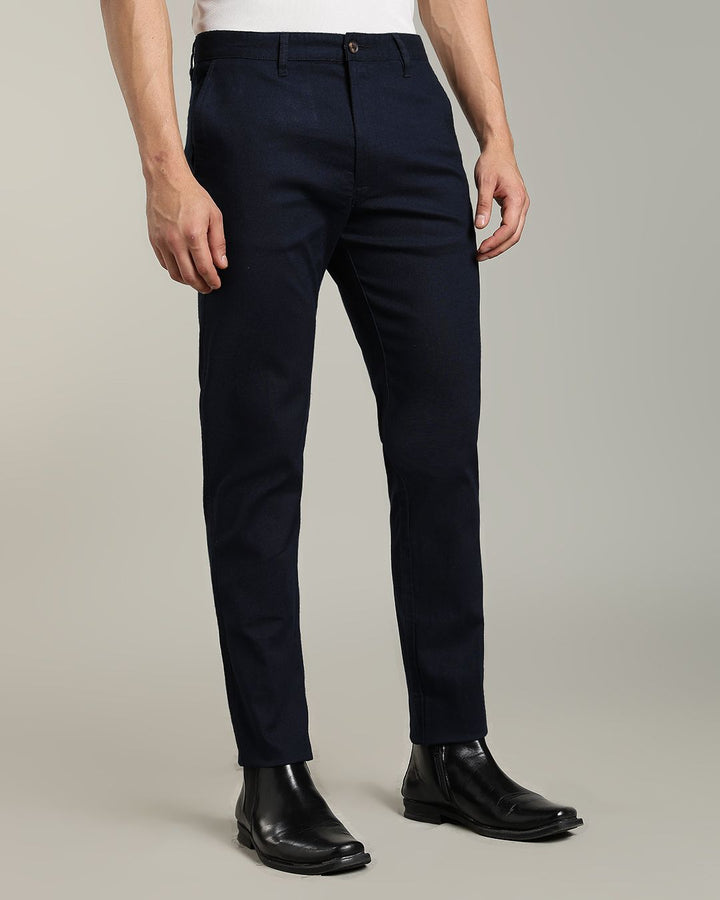 Natural Navy - 2 way stretch - COTTON LINEN PANT