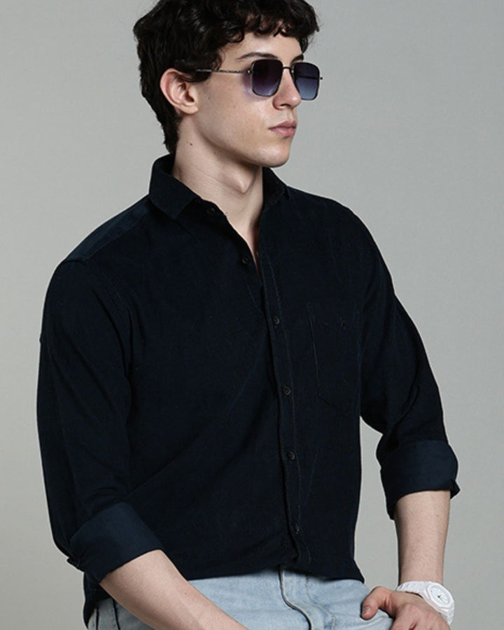Midnight Blue -Full-Corduroy Shirt