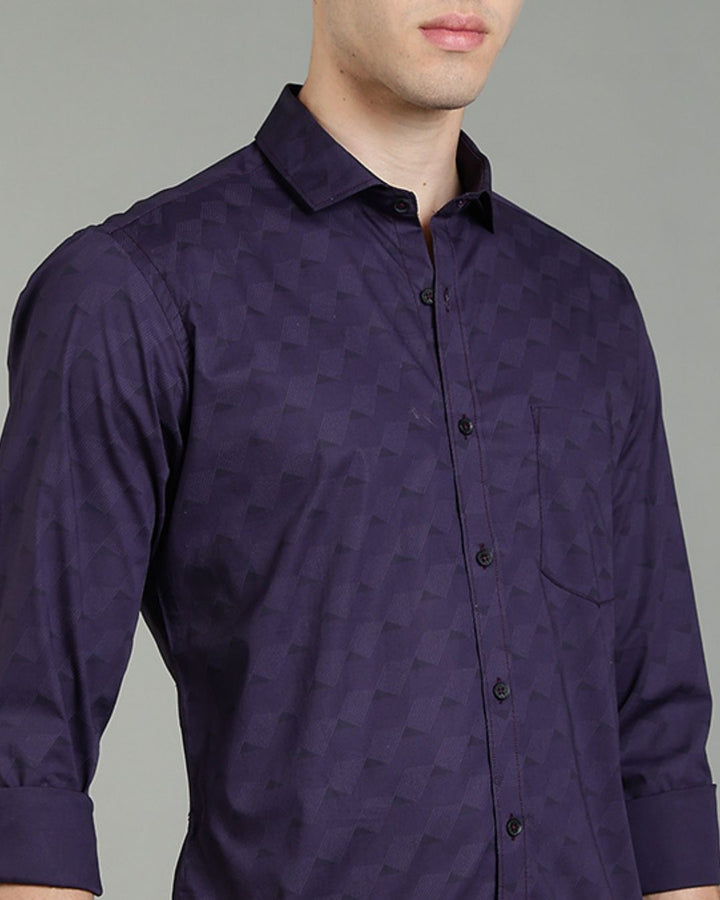 Dark Purple Wavy Print -Full-Stain Proof