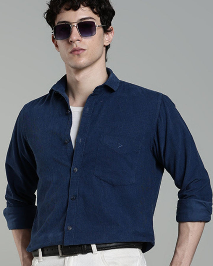Royal Blue  -Full-Corduroy Shirt