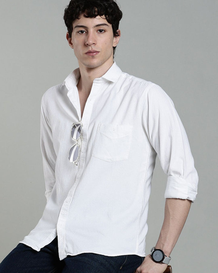 Moon White - Full-Corduroy Shirt