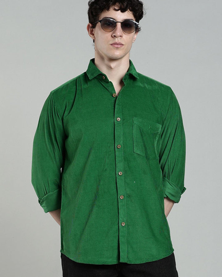 Parrot Green  -Full-Corduroy Shirt