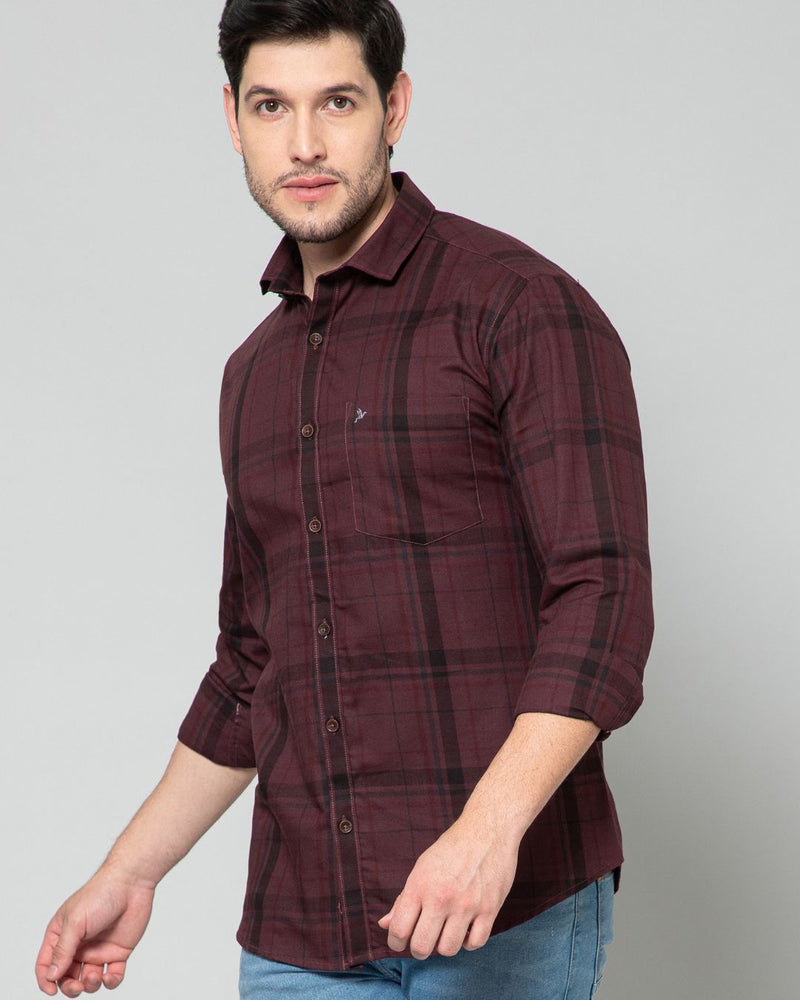 Burgundy & Black Checks - Full-Stain Proof