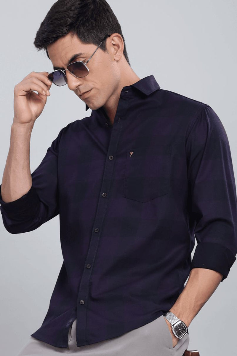 Dark Purple & Navy Checks - Full-Stain Proof