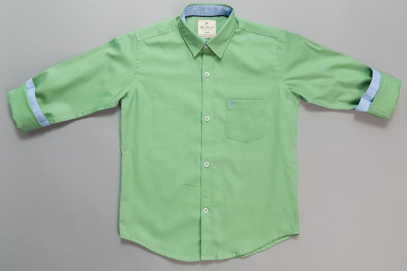 KIDS - Green Solid-Stain Proof Shirt