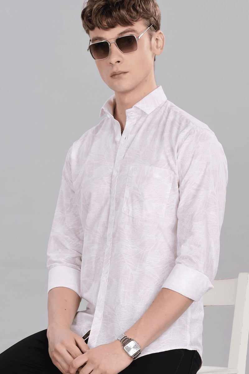 Mild Pink & White Print -Full-Stain Proof