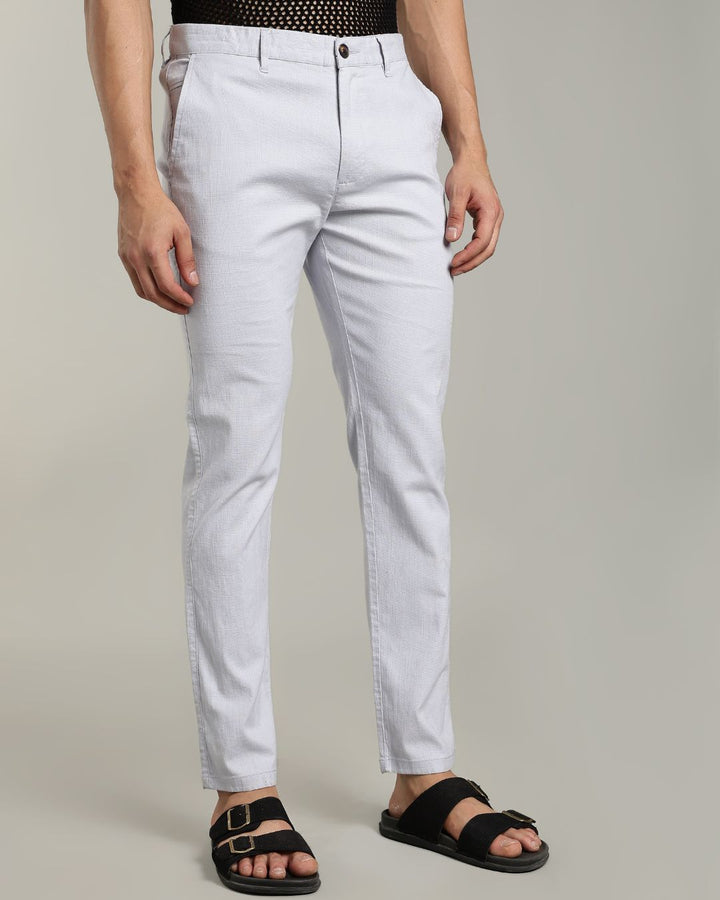 Lite Blue - 2 way stretch - COTTON LINEN PANT